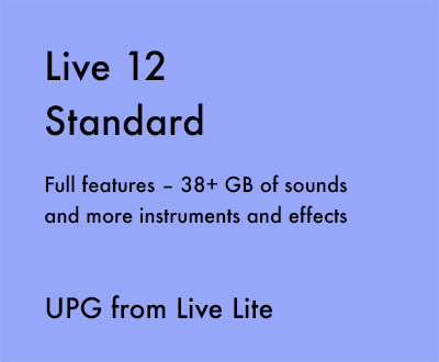 Live 12 Standard, UPG from Live Lite